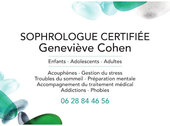 plaque geneviève cohen sophrologue Paris